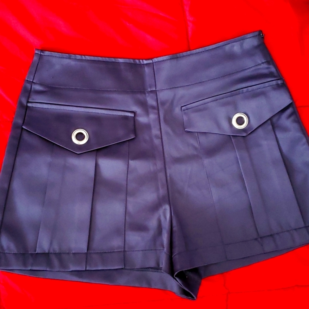 Zara purple Cargo Pocket Shorts with Grommet Detail
